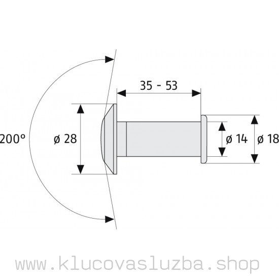 Priezorník ABUS 2300 zlatá