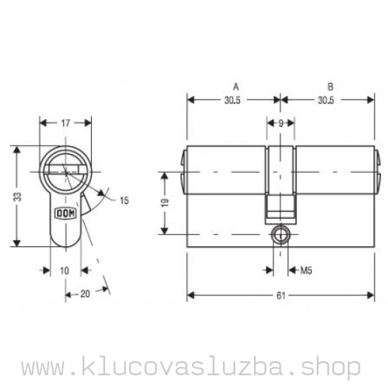 DOM ix DAS 30/30 mm - bezpečnostná cylindrická vložka